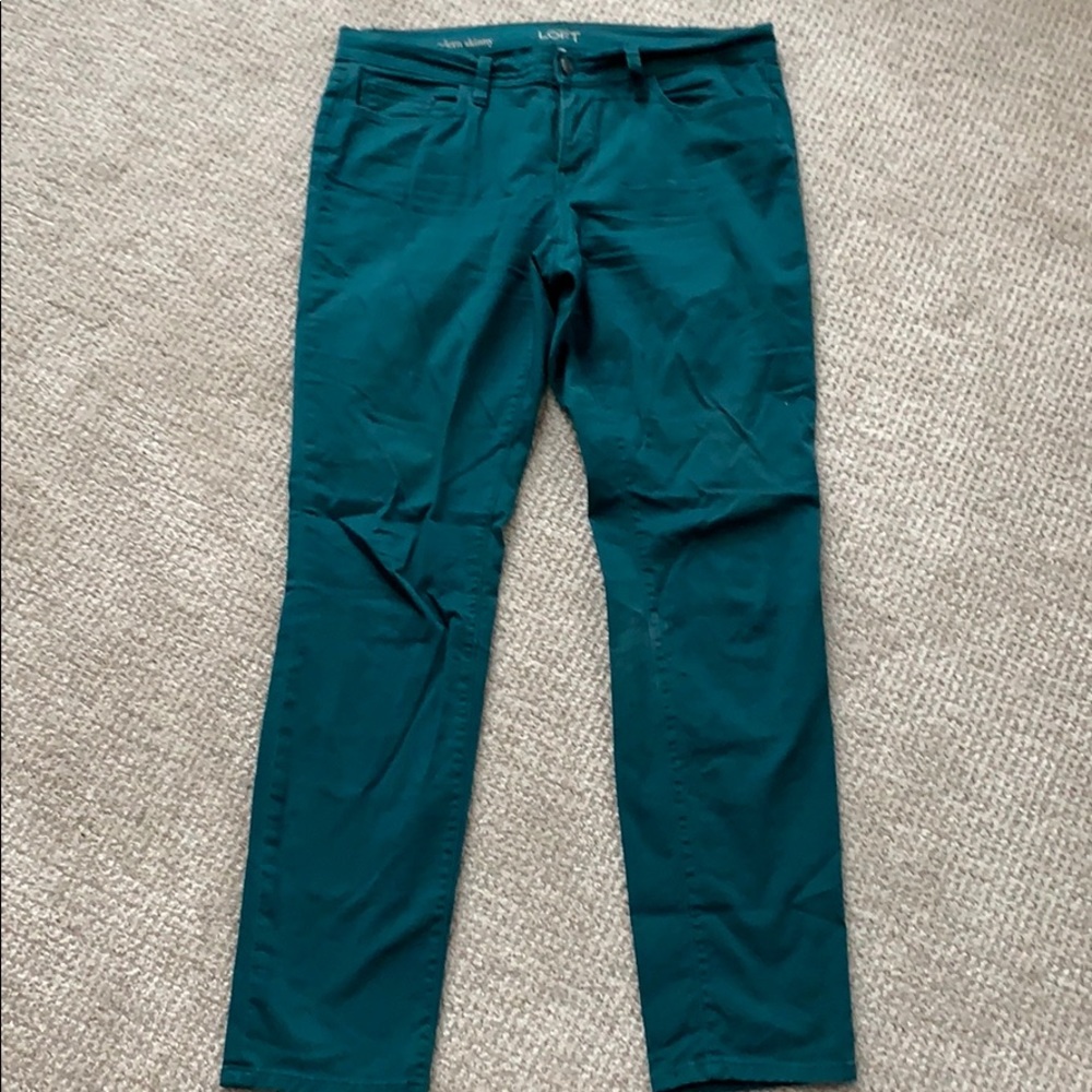 LOFT modern skinny spruce green pants